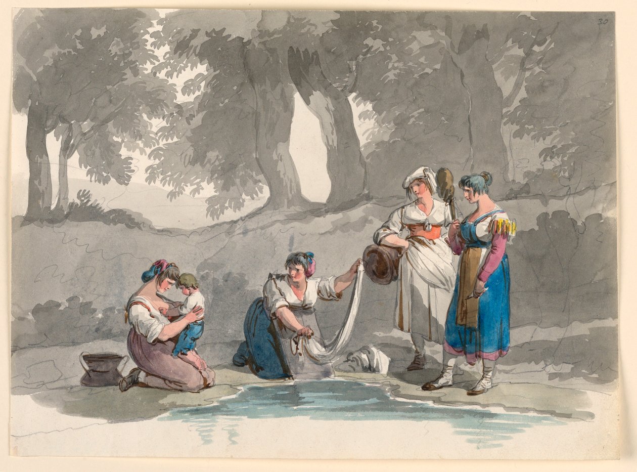 At a Stream in the Mountains Near Rome, 1807–08 by Bartolomeo Pinelli