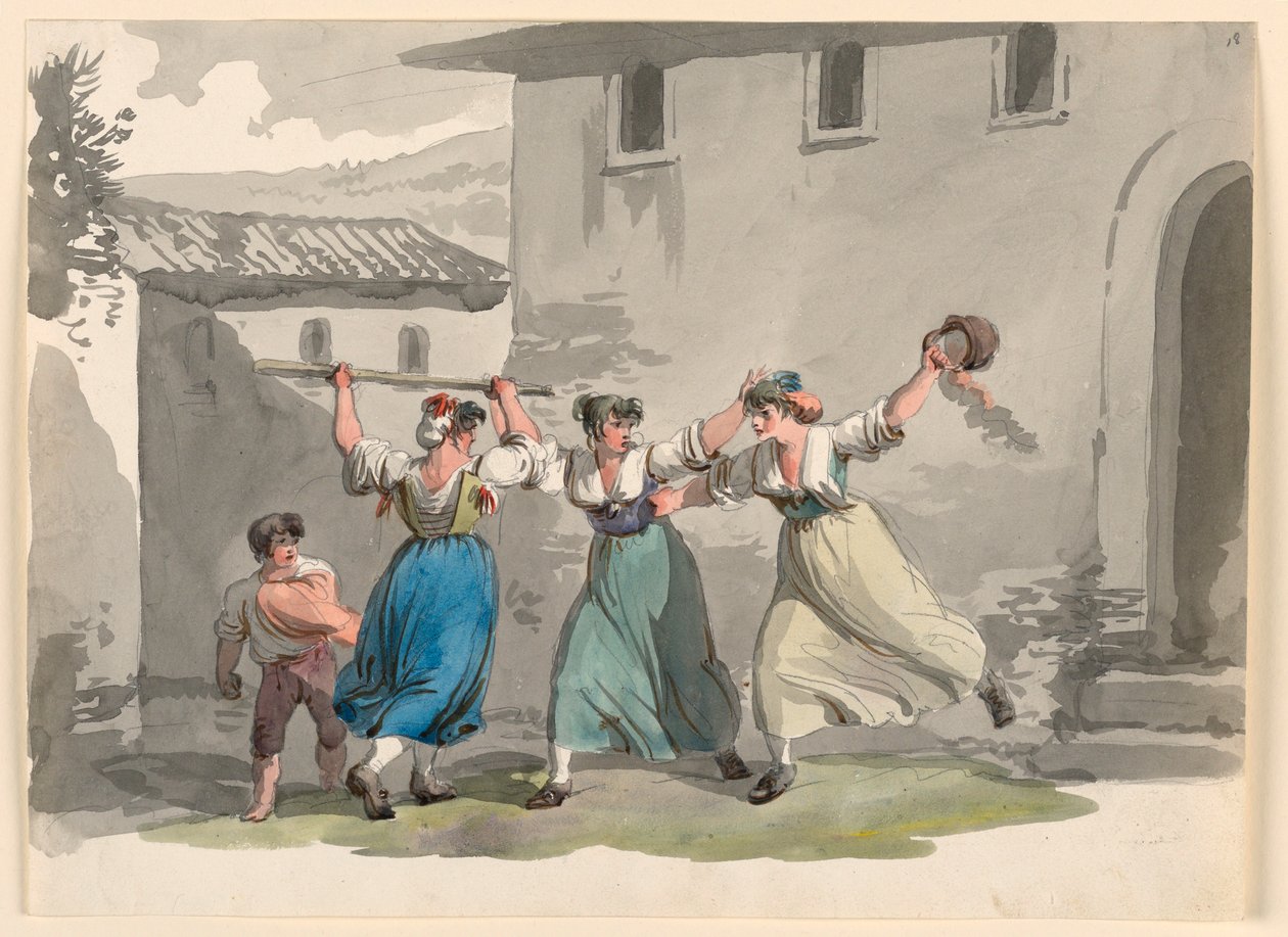 Fight of Women in Rome, 1807–08 by Bartolomeo Pinelli