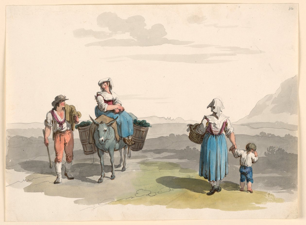 On the Road to Tivoli, 1807–08 by Bartolomeo Pinelli