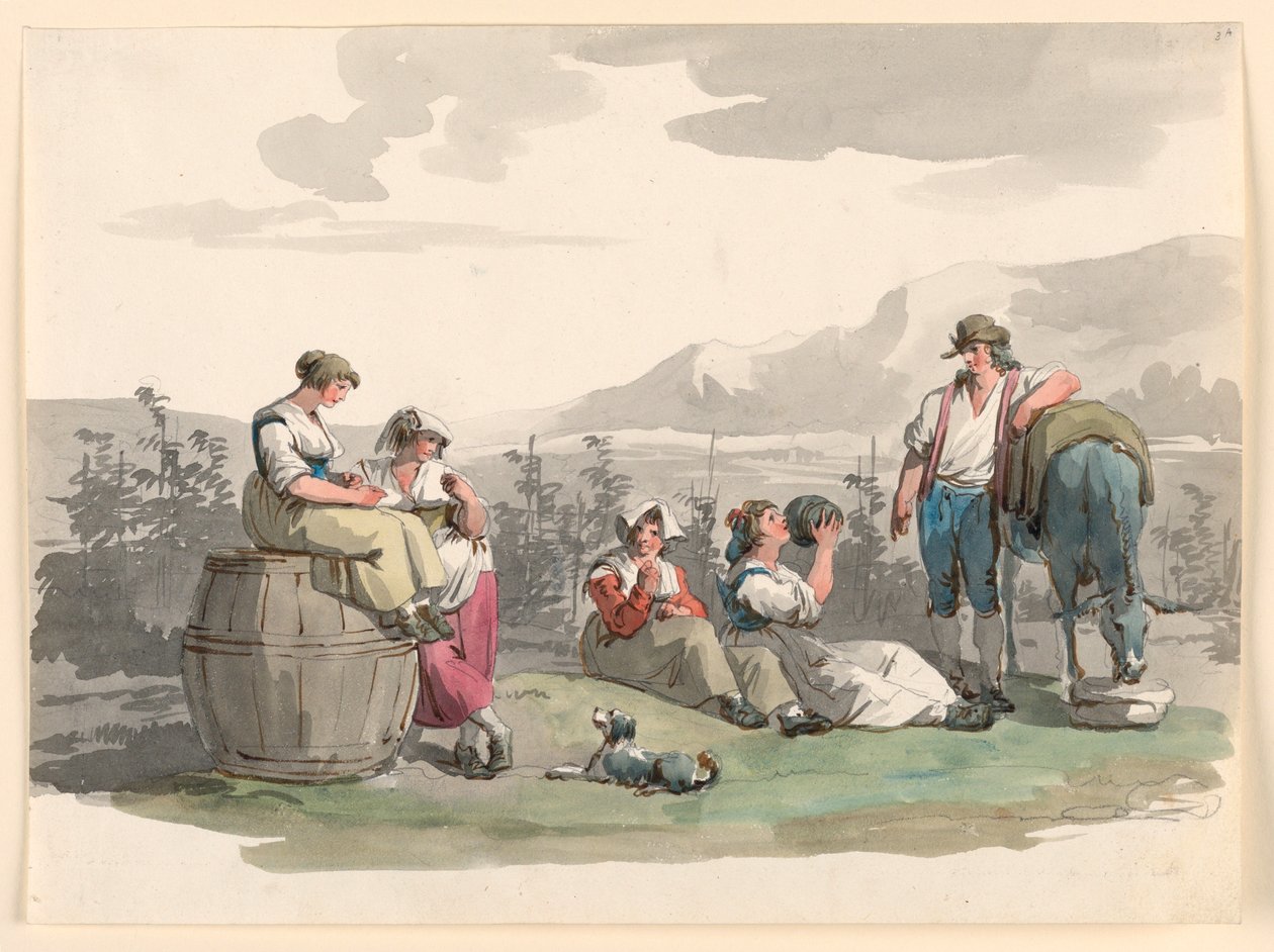 Rest During the Vintage, 1807–08 by Bartolomeo Pinelli