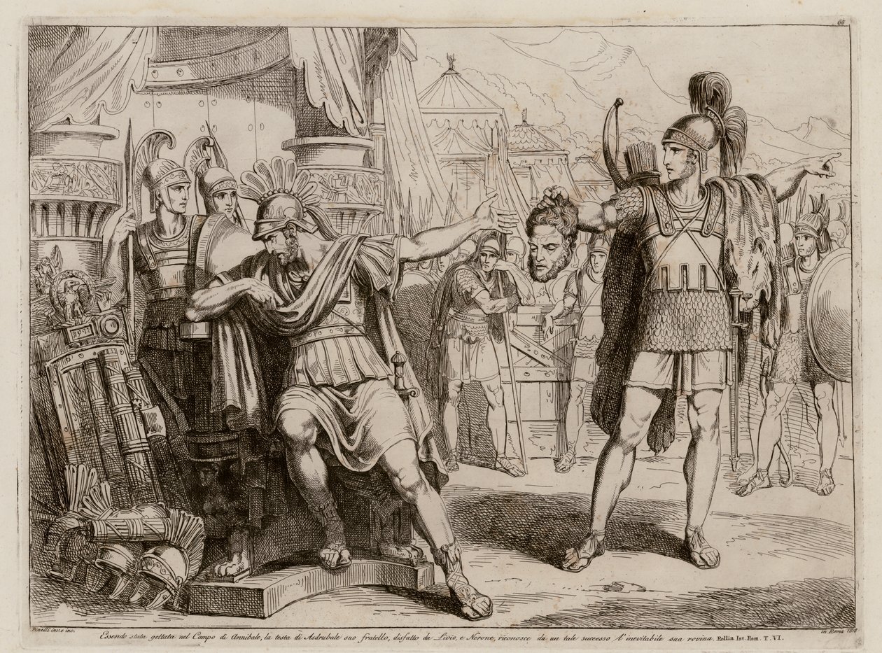Hannibal presented with the head of his brother Hasdrubal by Bartolomeo Pinelli