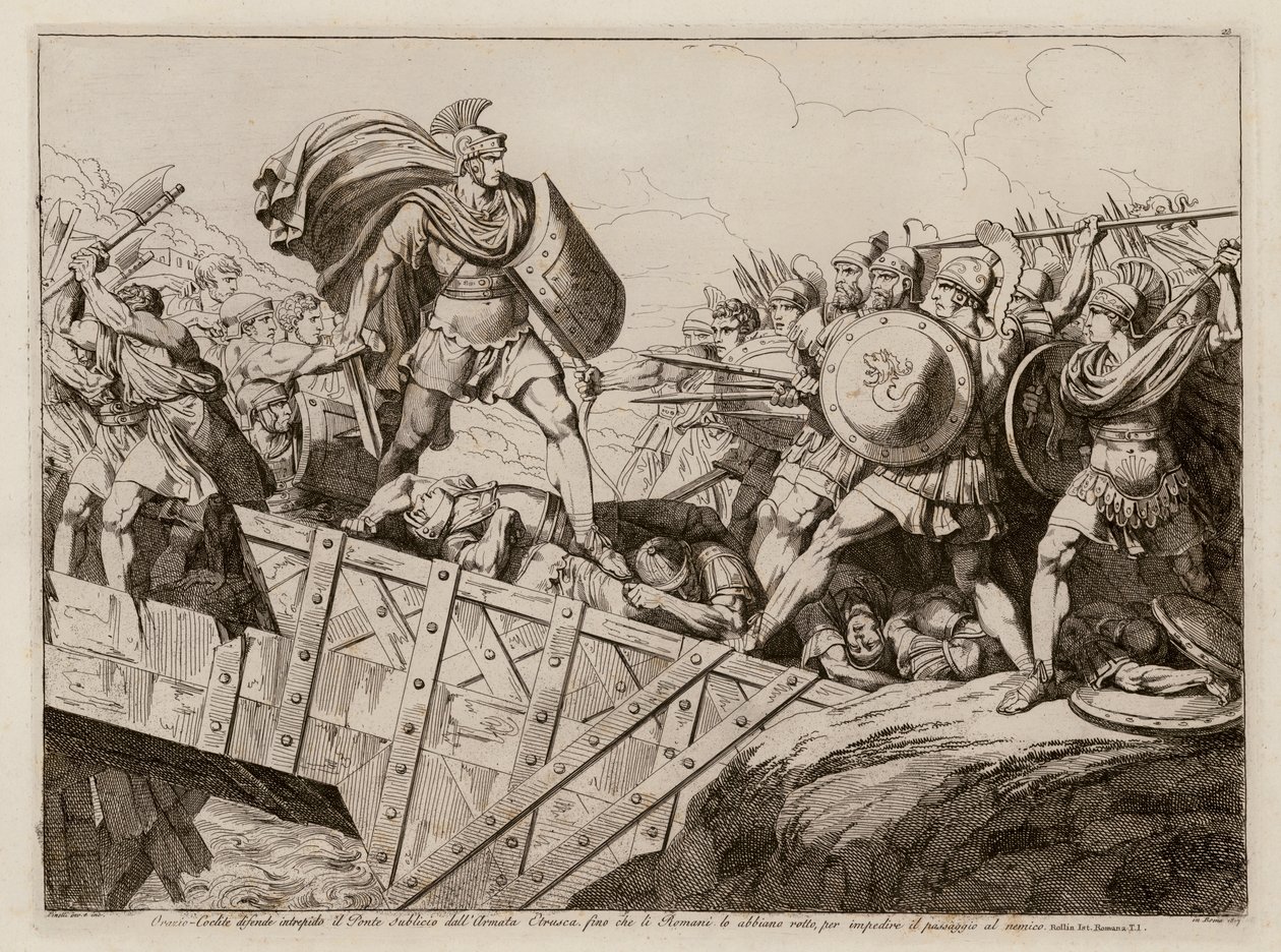 Horatius Cocles defending the Pons Sublicius, 509 BC by Bartolomeo Pinelli
