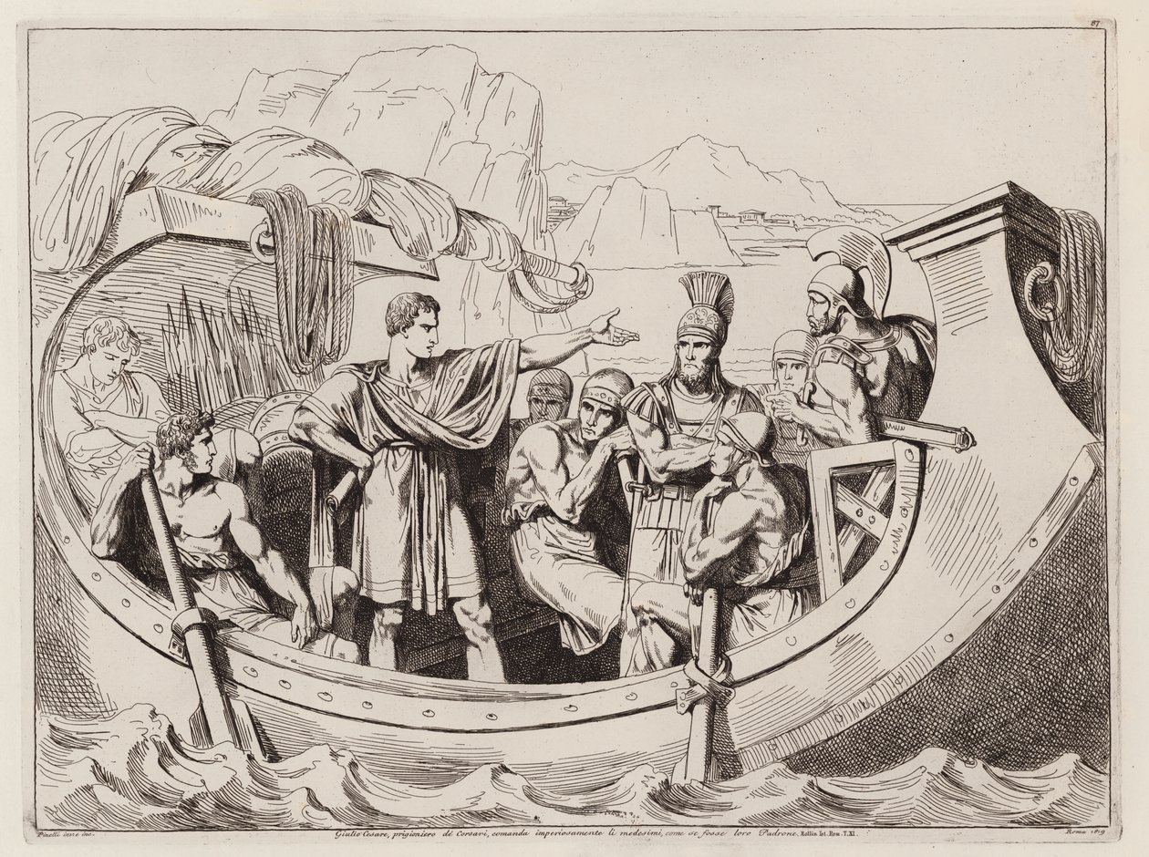 Julius Caesar captured by Cilician pirates, c75 BC by Bartolomeo Pinelli