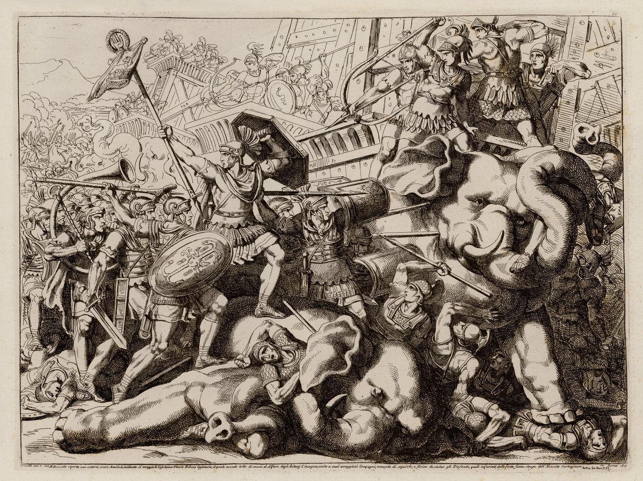 Marcus Claudius Marcellus winning a victory over the Carthaginians by Bartolomeo Pinelli