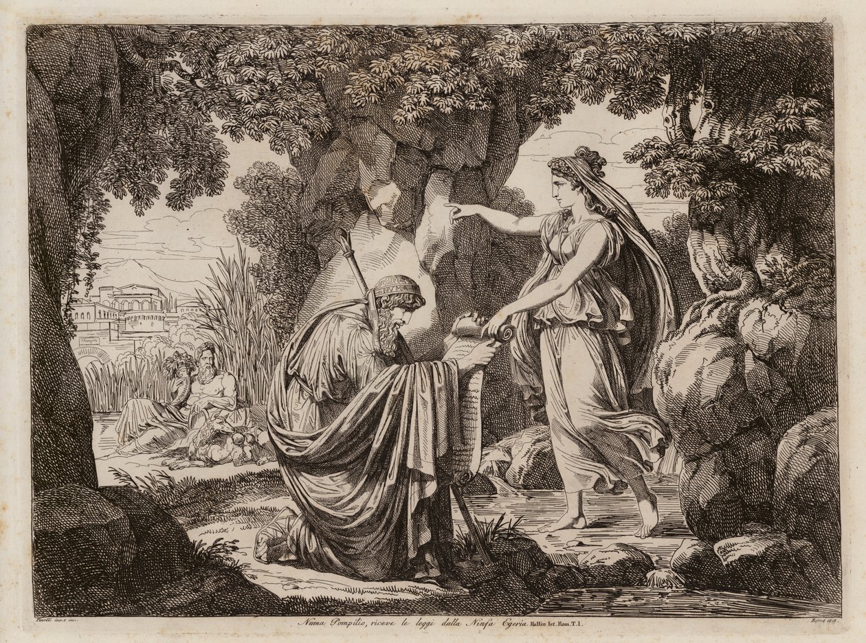 Numa Pompilius with the nymph Egeria by Bartolomeo Pinelli