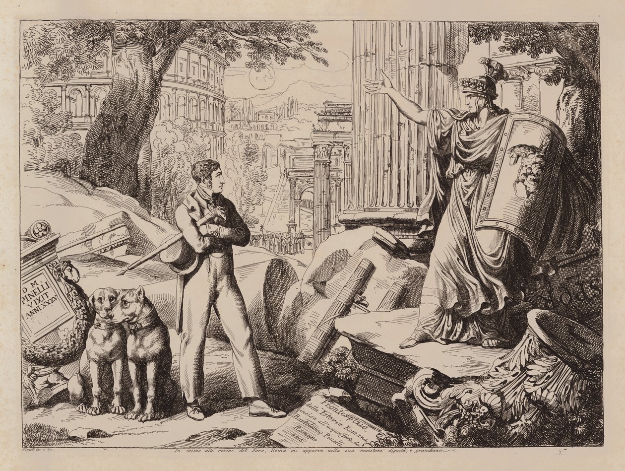 Statue in the Forum, Rome by Bartolomeo Pinelli