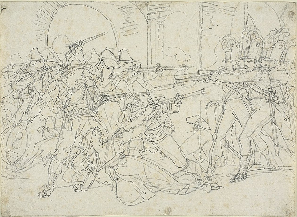 Study for Events of the Life of Massaroni, an Italian Bandit by Bartolomeo Pinelli