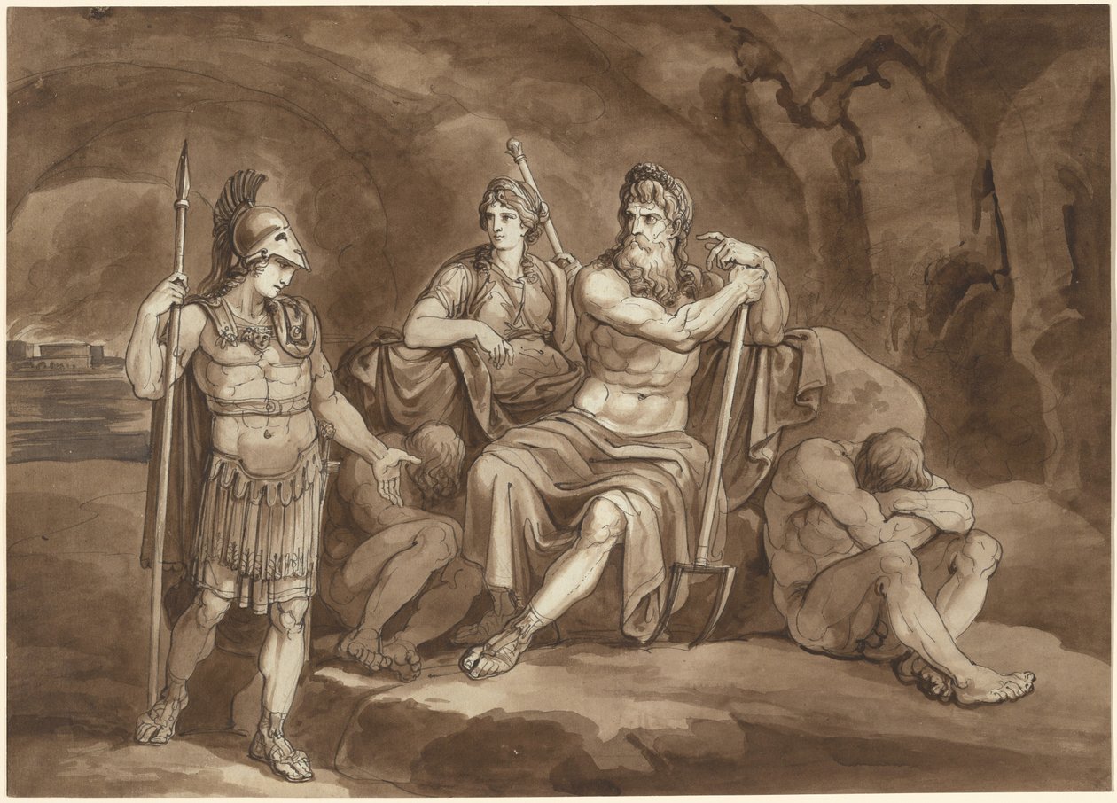 Telemachus Requests Permission from Pluto to Seek His Father in the Underworld by Bartolomeo Pinelli