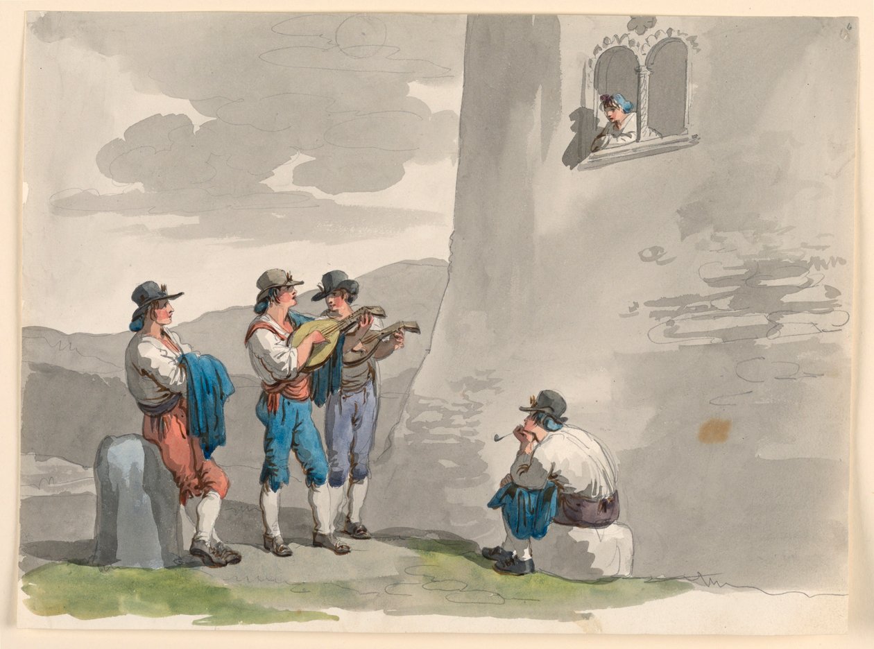 The Serenade by Bartolomeo Pinelli