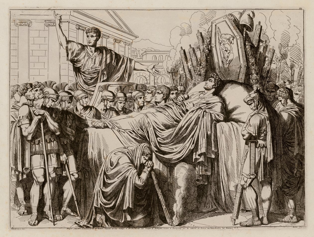 Valerius delivering the eulogy at the funeral of Brutus, 509 BC by Bartolomeo Pinelli