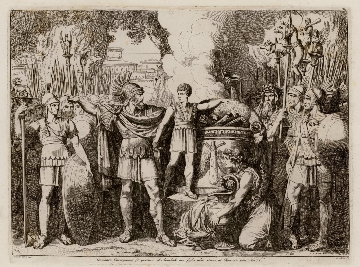 Young Hannibal swearing an oath of enmity towards the Romans by Bartolomeo Pinelli