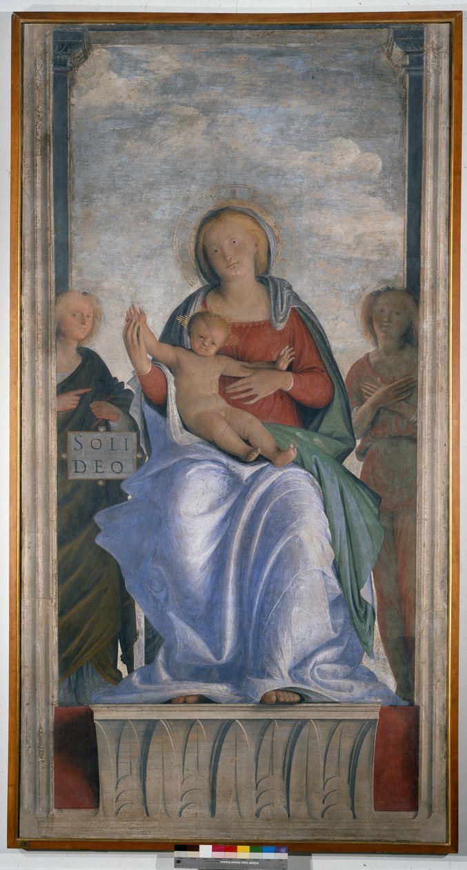 Madonna and Child and Two Angels by Bartolomeo Suardi Bramantino