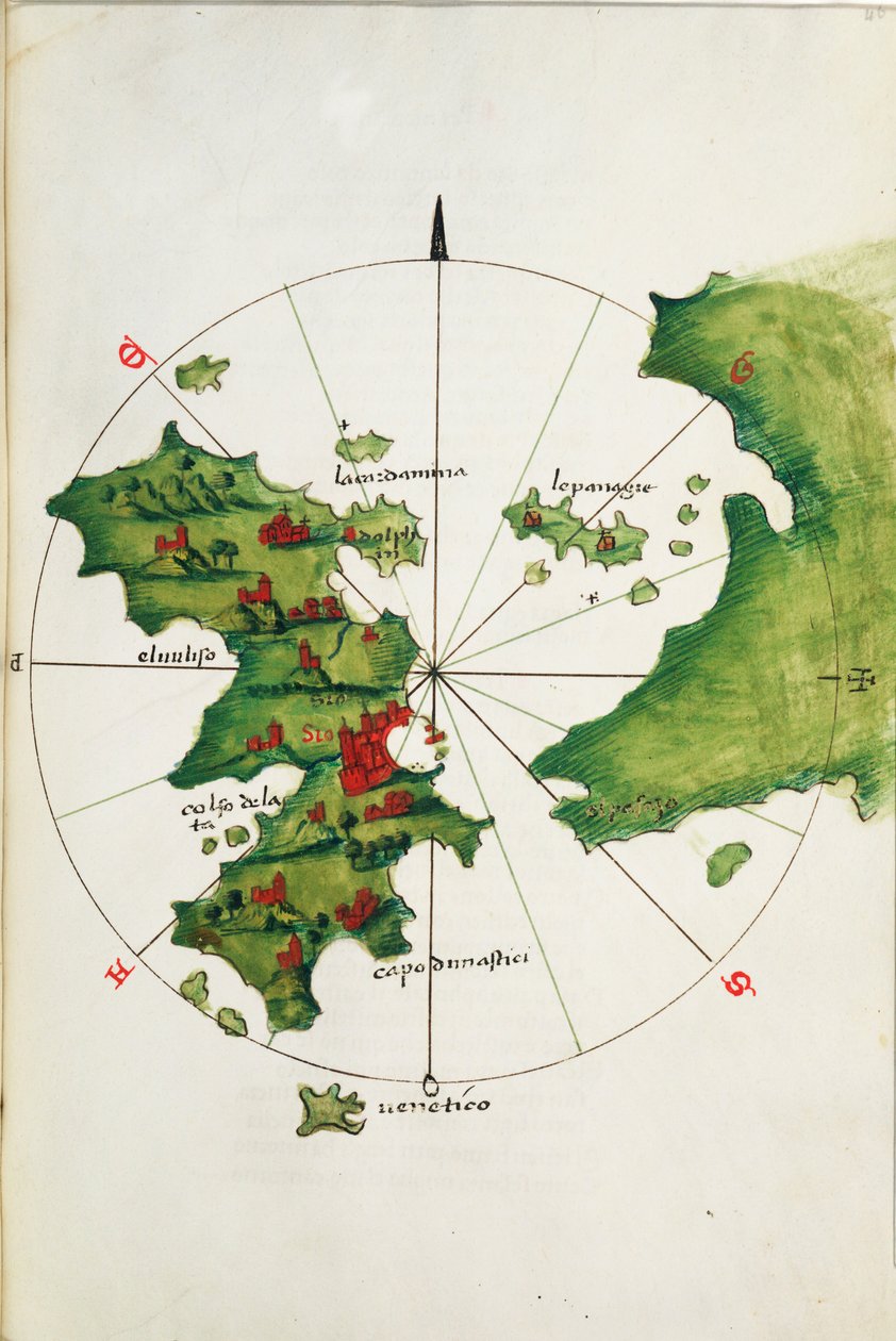 Khios and Adjacent Mainland by Bartolomeo da li Sonetti