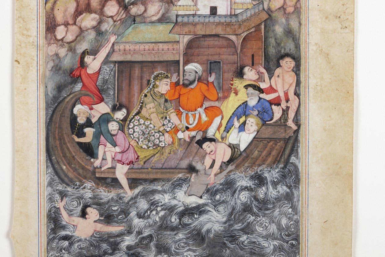 Detail from A Storm at Sea, c.1560-65 by Basawan Basawan