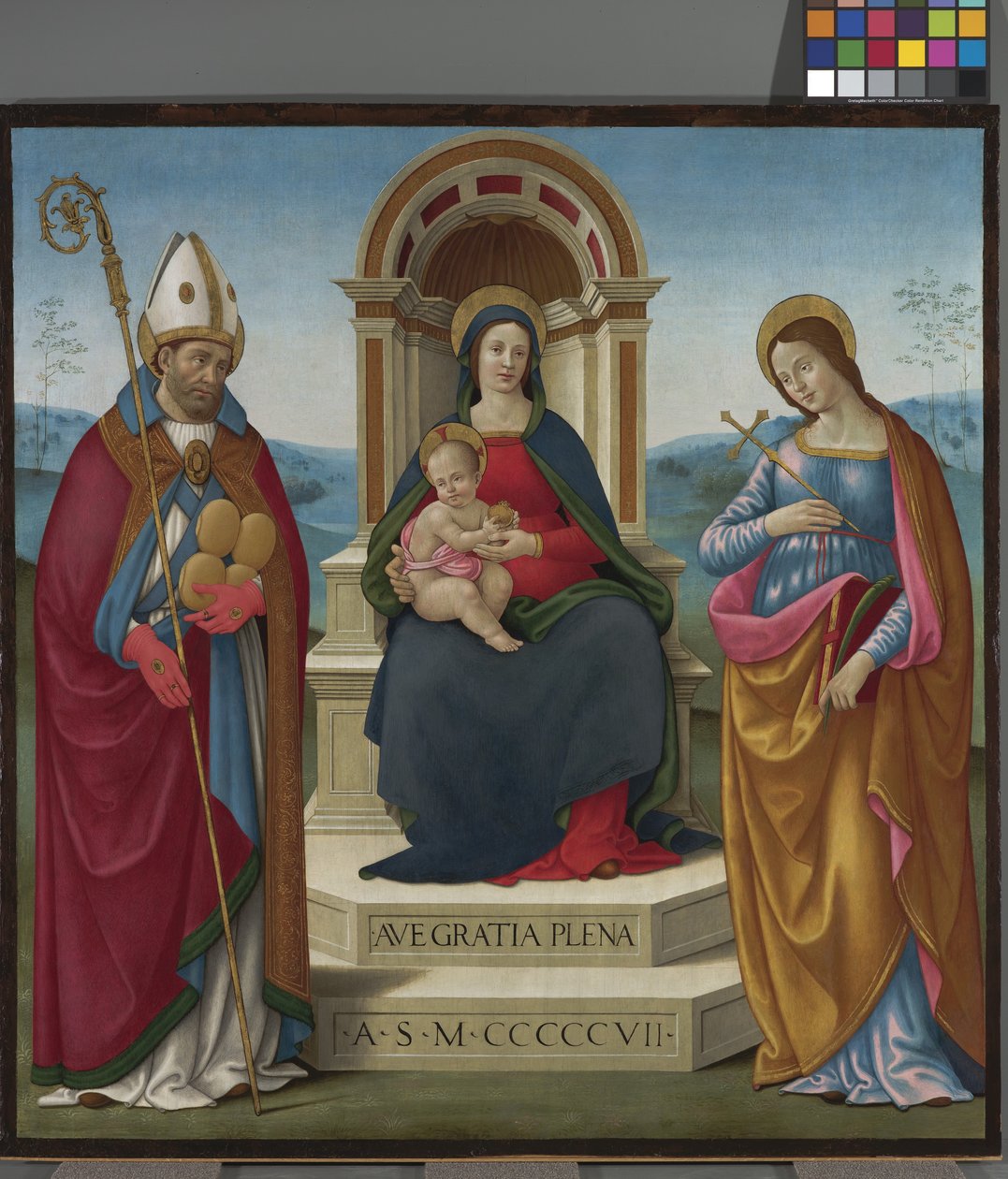 Madonna and Child with St. Justus of Volterra and St. Margaret of Antioch by Bastiano Mainardi