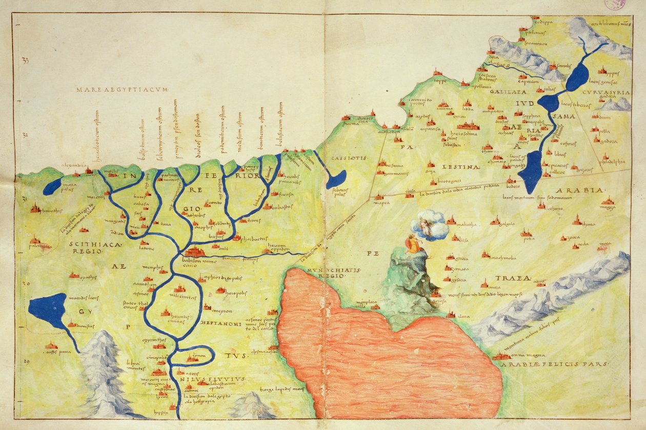 The Middle East, from an Atlas of the World in 33 Maps, Venice, 1st September 1553 by Battista Agnese