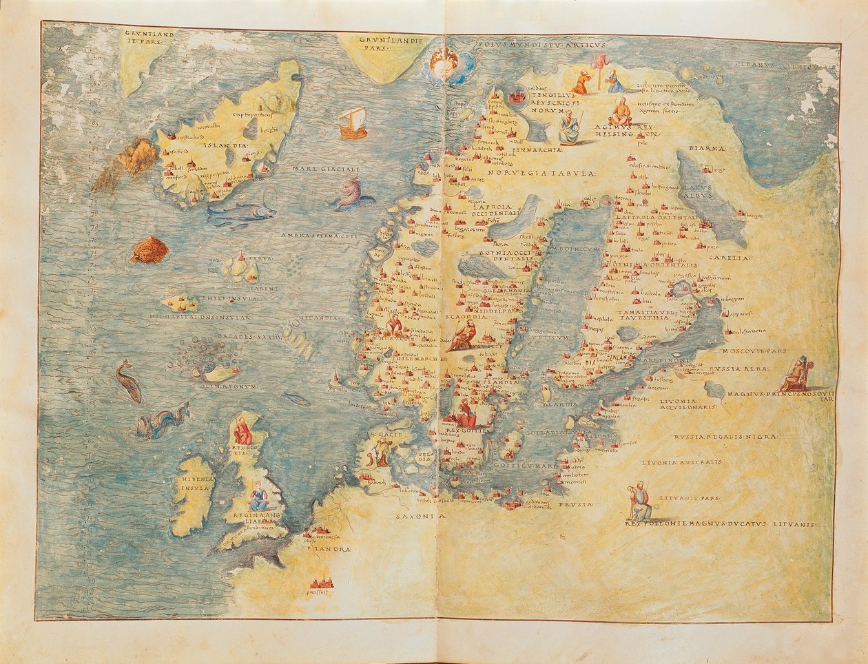 Map of Northern Europe by Battista Agnese