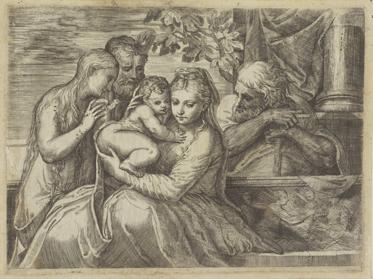 Holy Family with Saints by Battista Angolo del Moro (attributed to)