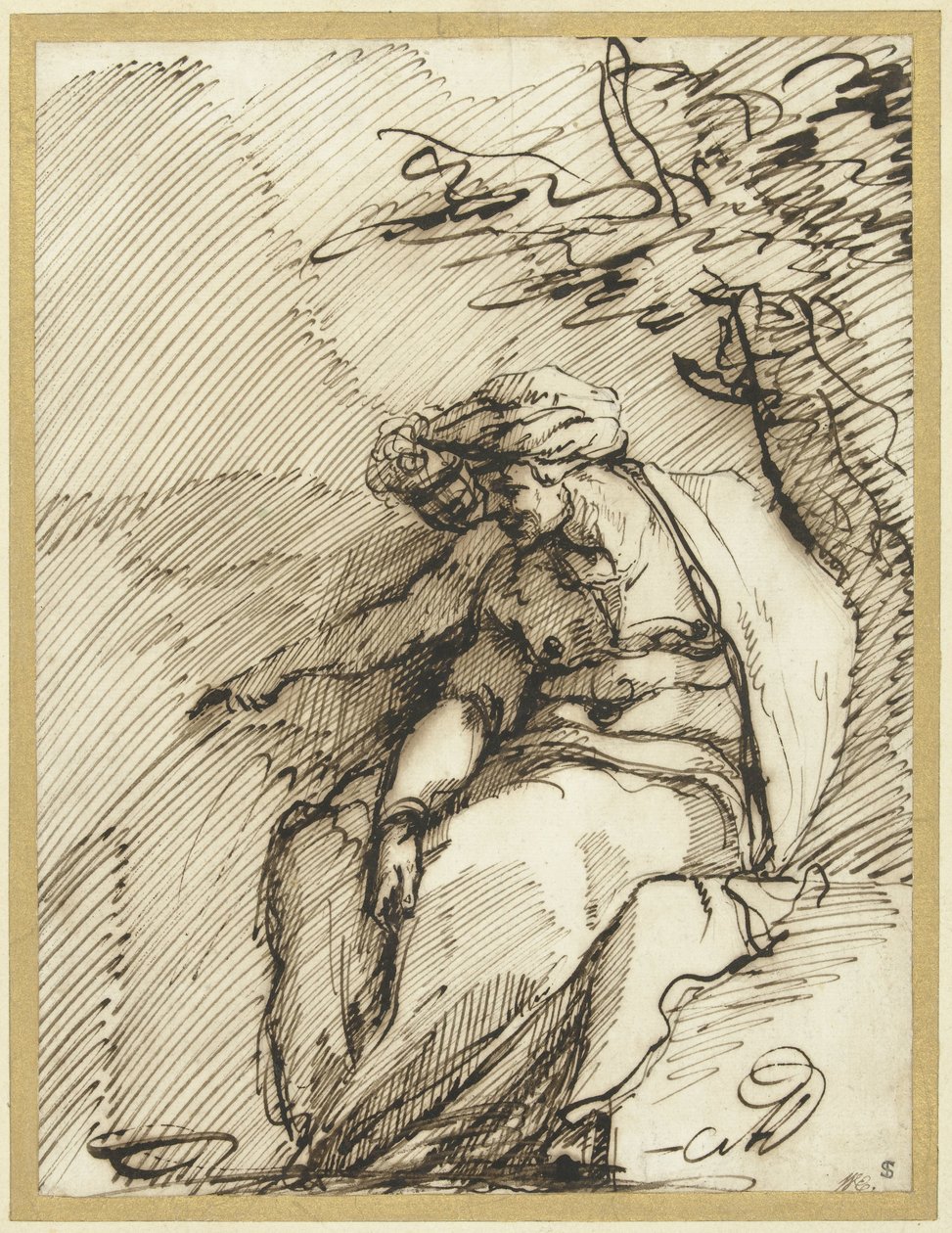 Sibyl with a Genius under a Tree by Battista Franco (possibly)