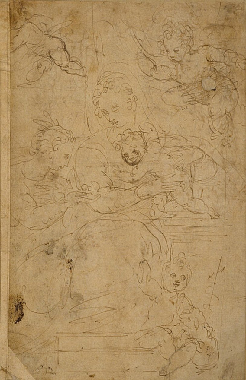Virgin and Child with Infant St. John the Baptist and a Female Saint by Battista Franco