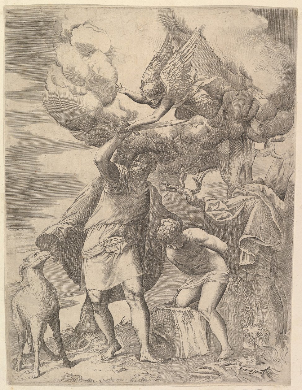 The Angel Staying the Arm of Abraham by Battista Franco Veneziano