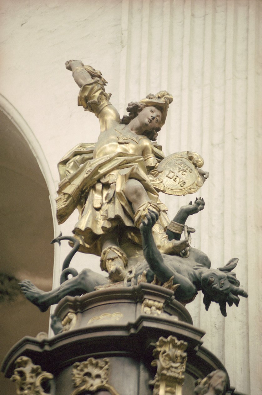Pulpit, also called Pulpit of Verity (detail: St. Michael and the dragon) by Bavarian school