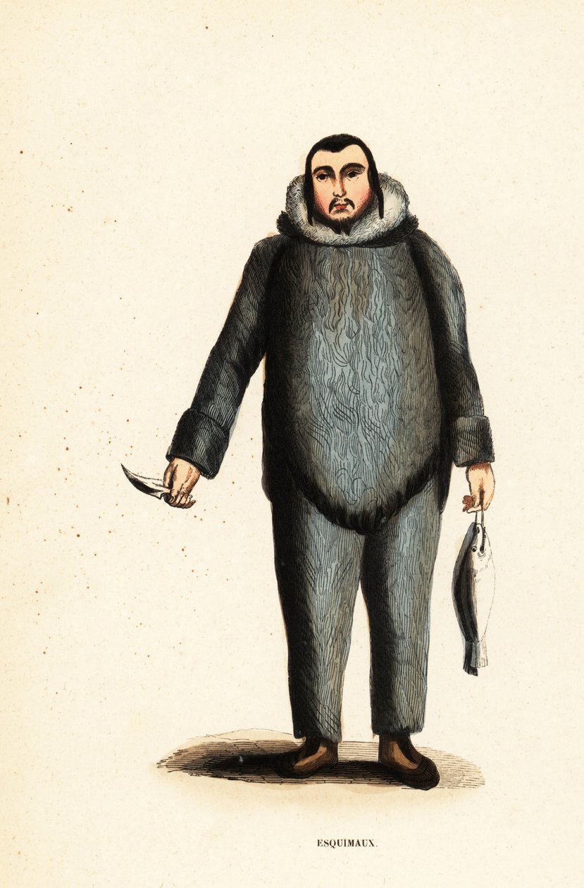 Inuit man of the Mackenzie River, Yukon, Canada by Belgian School