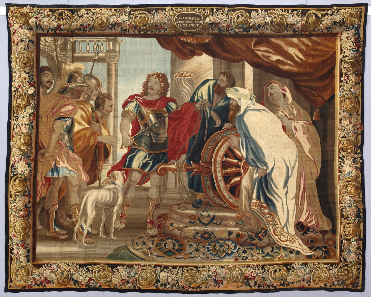 King Alexander the Great slices the Gordian knot. Tapestry made in the manufactures of Brussels. 16th century Genes, Musei di Strada Nuova by Belgian School