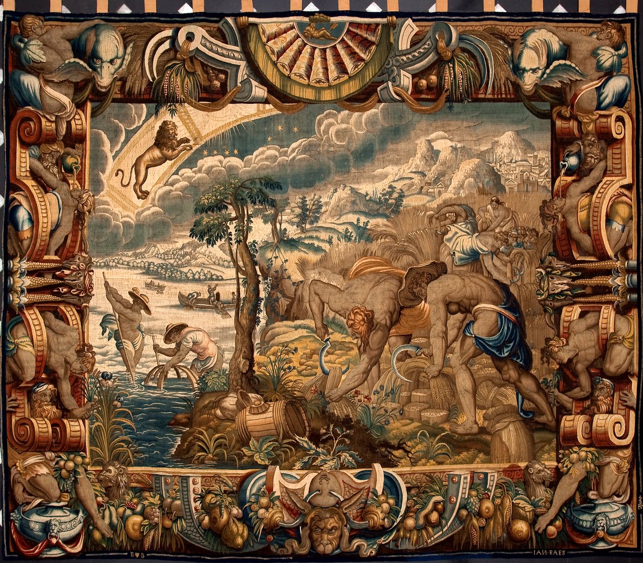 Month of August: The Harvest Tapestry by Jan Raes made by the manufactures of Brussels. 17th century Genes, Musei di Strada Nuova by Belgian School