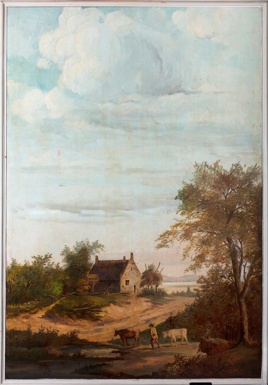 Second Back Room at the Back, Meeting Room, Murals with Rural Scenes in Classical Style, Probably from Around 1810, Scene 7 by Belgian School