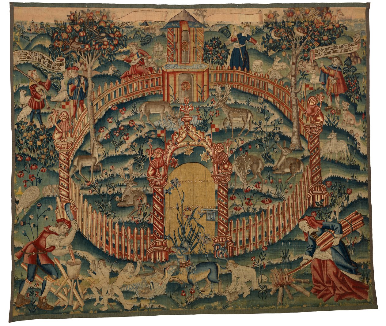 Tapestry, Park au Cerfs, Made in Tournai, Belgium, c.1500 by Belgian School