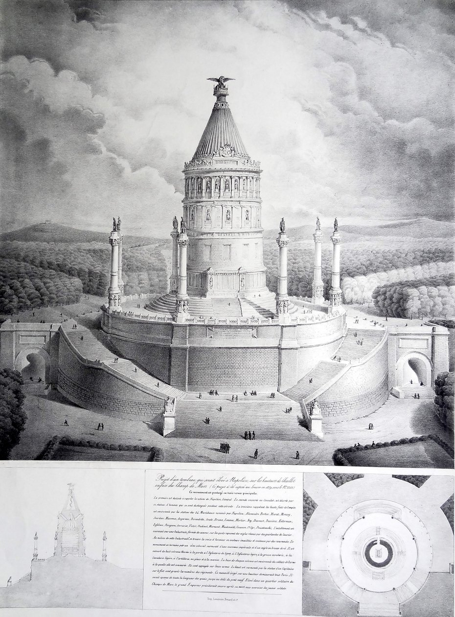 Project for a Tomb to be Erected for Napoleon on the Heights of Chaillot Facing the Champ de Mars by Benard et Cie Imprimerie Lemercier