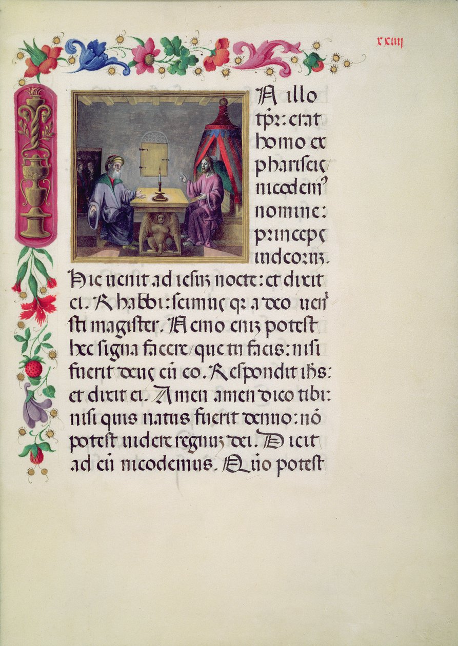 Christ and Nicodemus from the Evangelarium of Santa Giustina by Benedetto Bordone