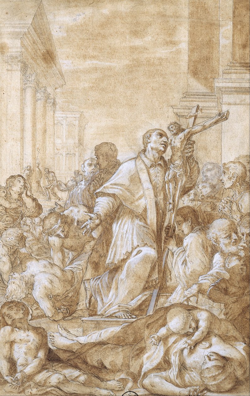 Saint Carlo Borromeo among the Plague Sufferers by Benedetto Luti