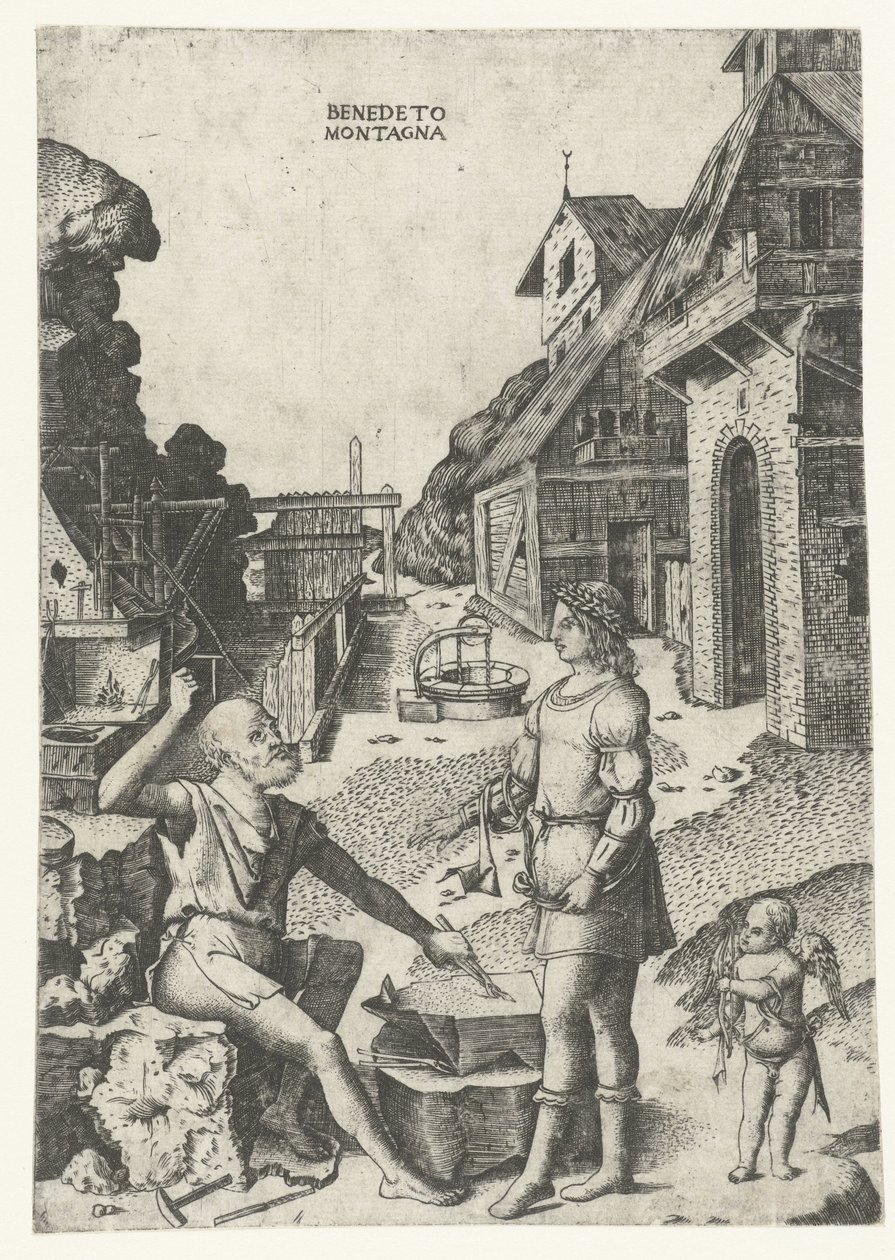 Apollo with Cupid by Vulcan by Benedetto Montagna