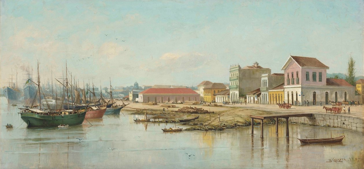 Port of the Bishop, Santos, SP, Viewed from the Sea, 1887 by Benedito Calixto