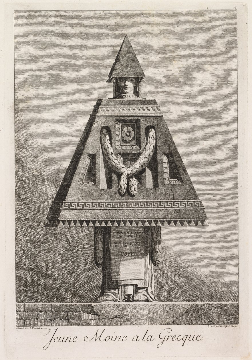 Masquerade in the Greek Style: Young Monk in the Greek Style (Plate 9) by Benigno Bossi