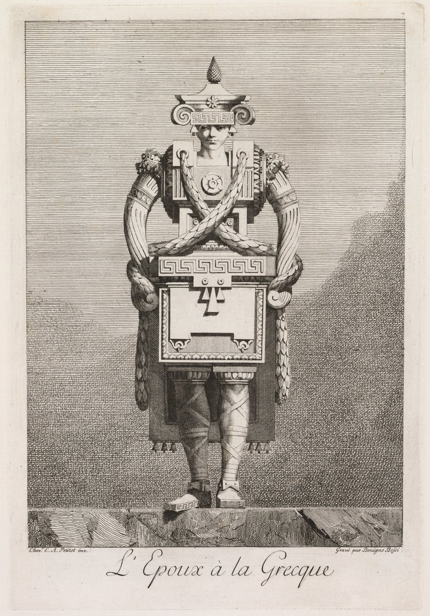 Masquerade in the Greek Style: The Greek Bride (Plate 7) by Benigno Bossi