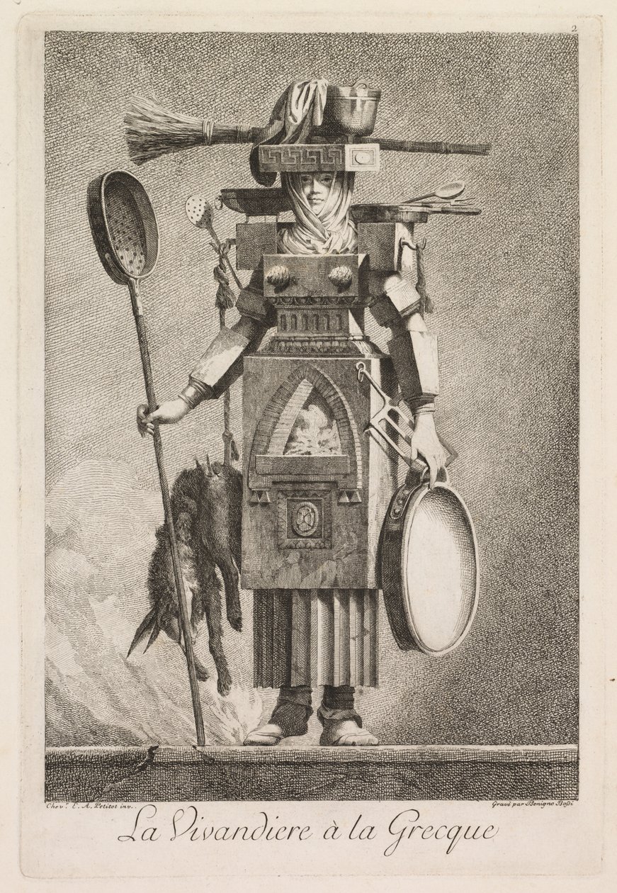 Masquerade à la Grecque: The Vivandière à la Grecque (Plate 2) by Benigno Bossi
