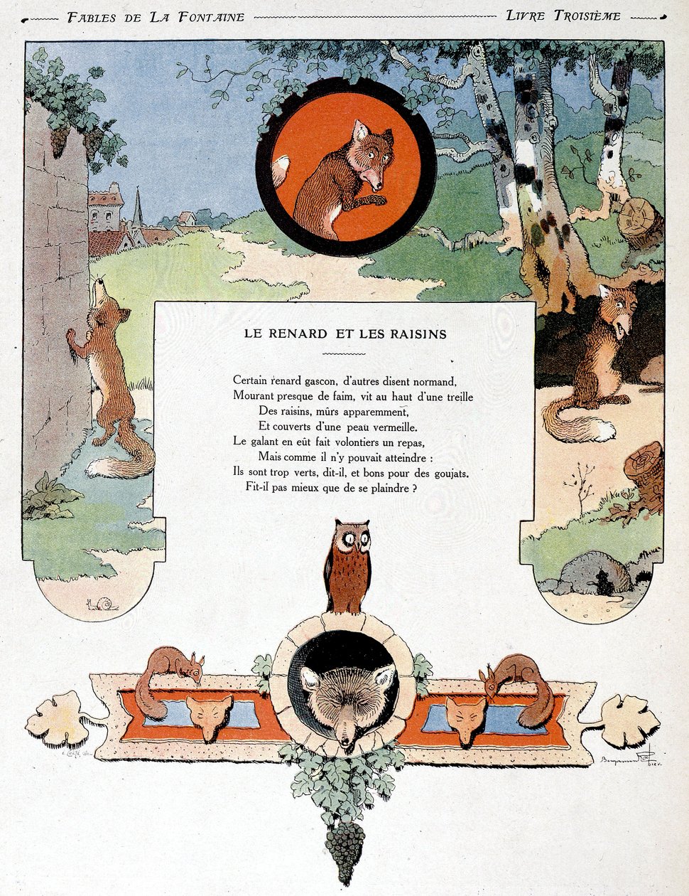 The Fox and the Grapes, illustration from 