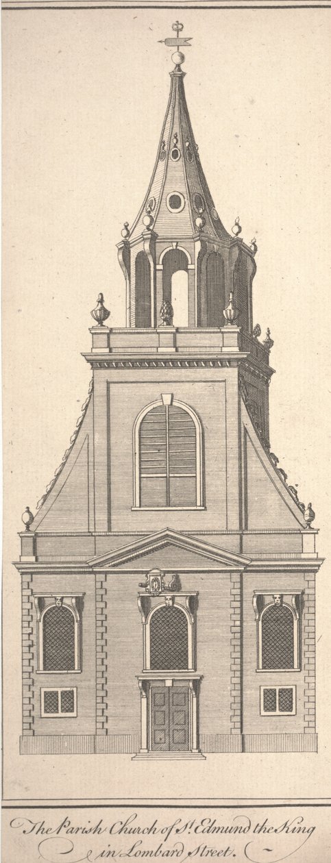 The Parish Church of St. Edmund the King in Lombard Street by Benjamin Cole