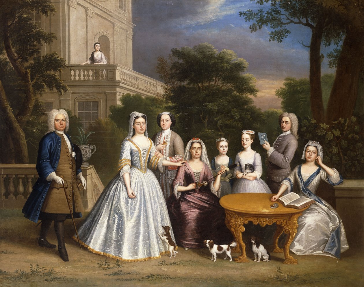Group Portrait of a Family, in the Grounds of a Country House by Benjamin Ferrers