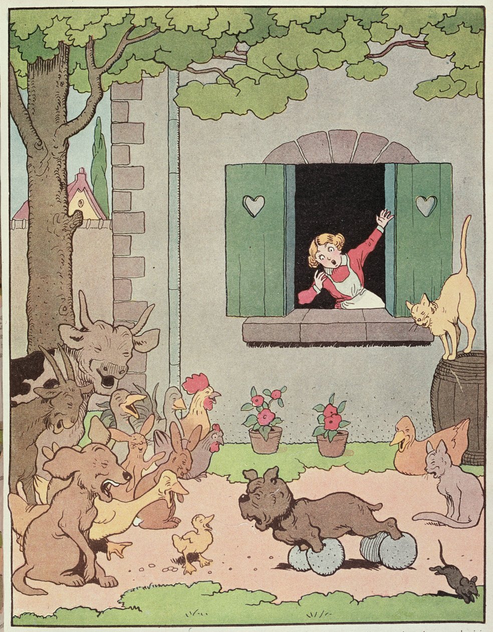 The farmyard animals rejoicing at the discomfiture of Grognard, illustration for 