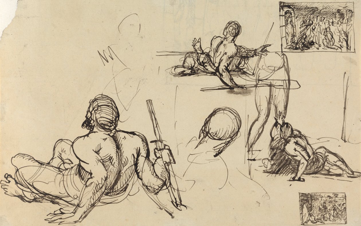 Figure Studies of a Man Rising From the Ground by Benjamin Robert Haydon