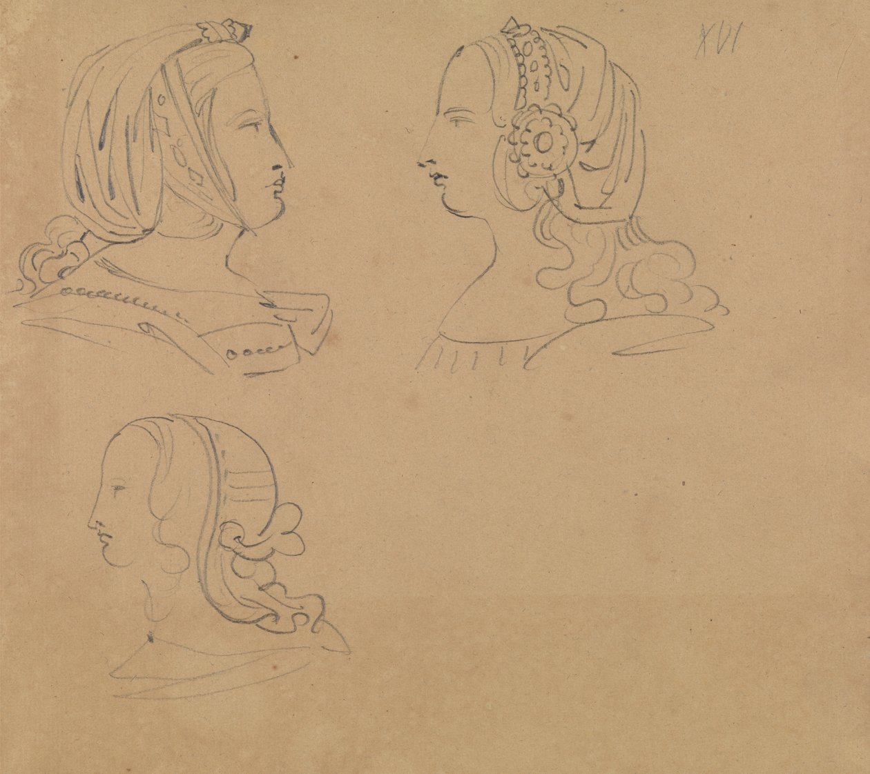 Portrait Studies of Women in Various Headdress by Benjamin Robert Haydon