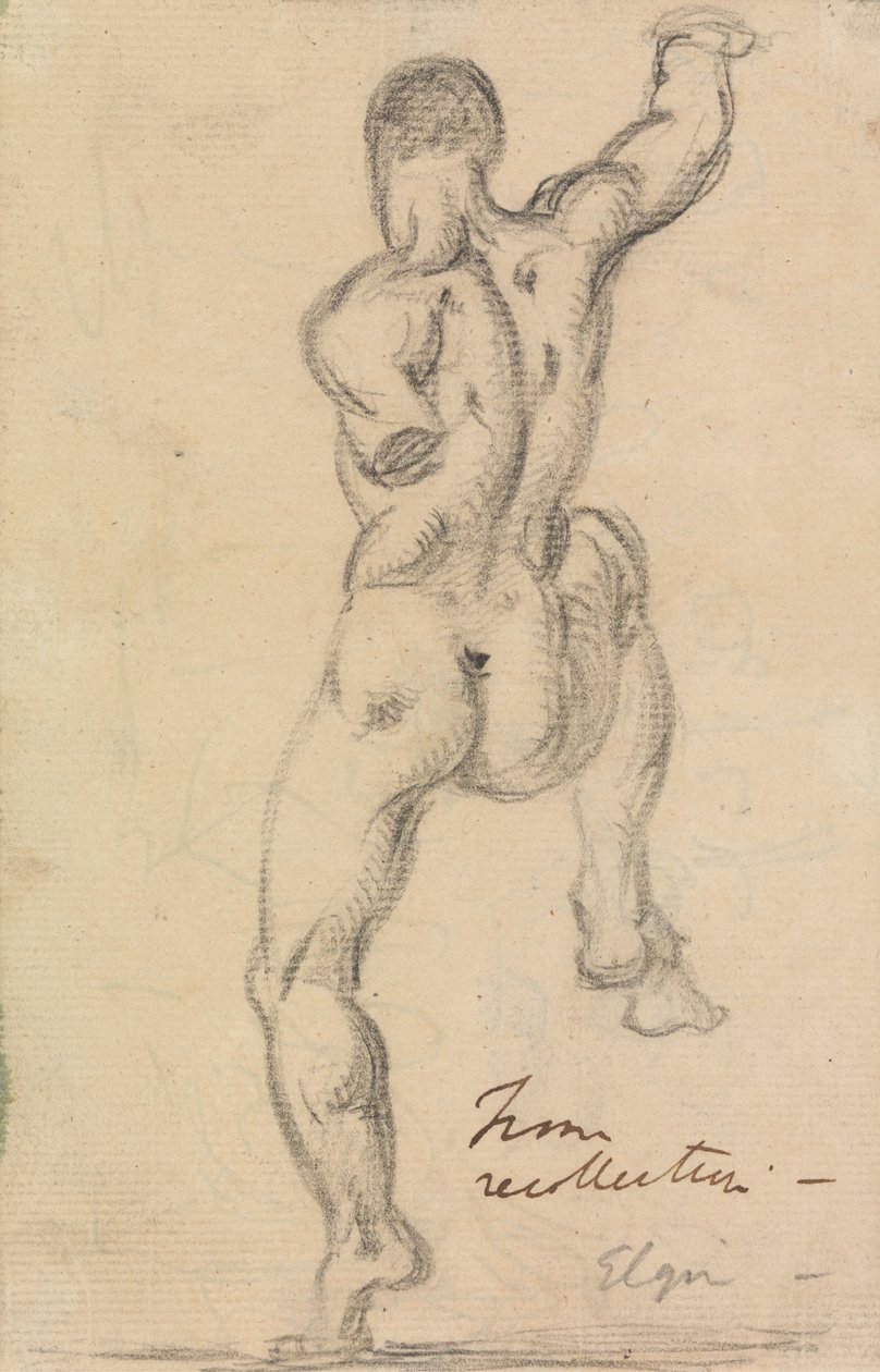 Rear View Figure Study of a Male Nude by Benjamin Robert Haydon
