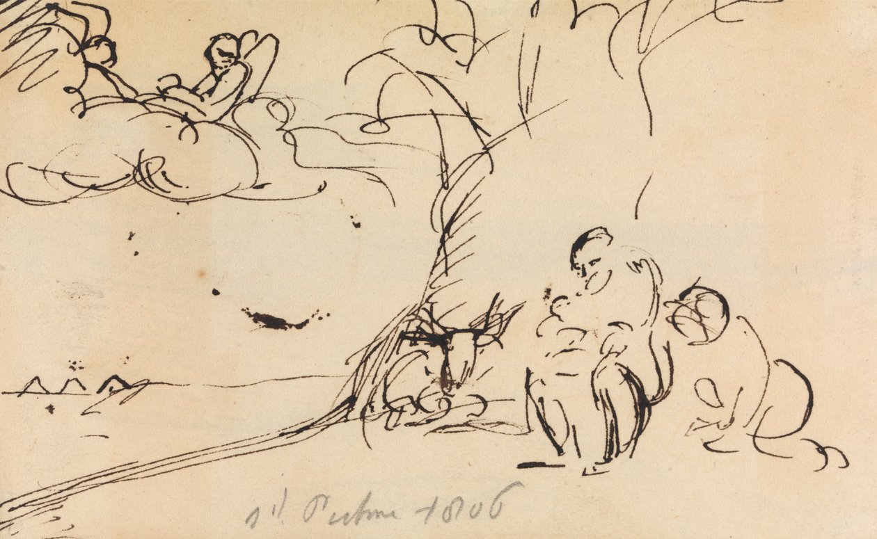 Study of Figures Sitting Under a Tree by Benjamin Robert Haydon