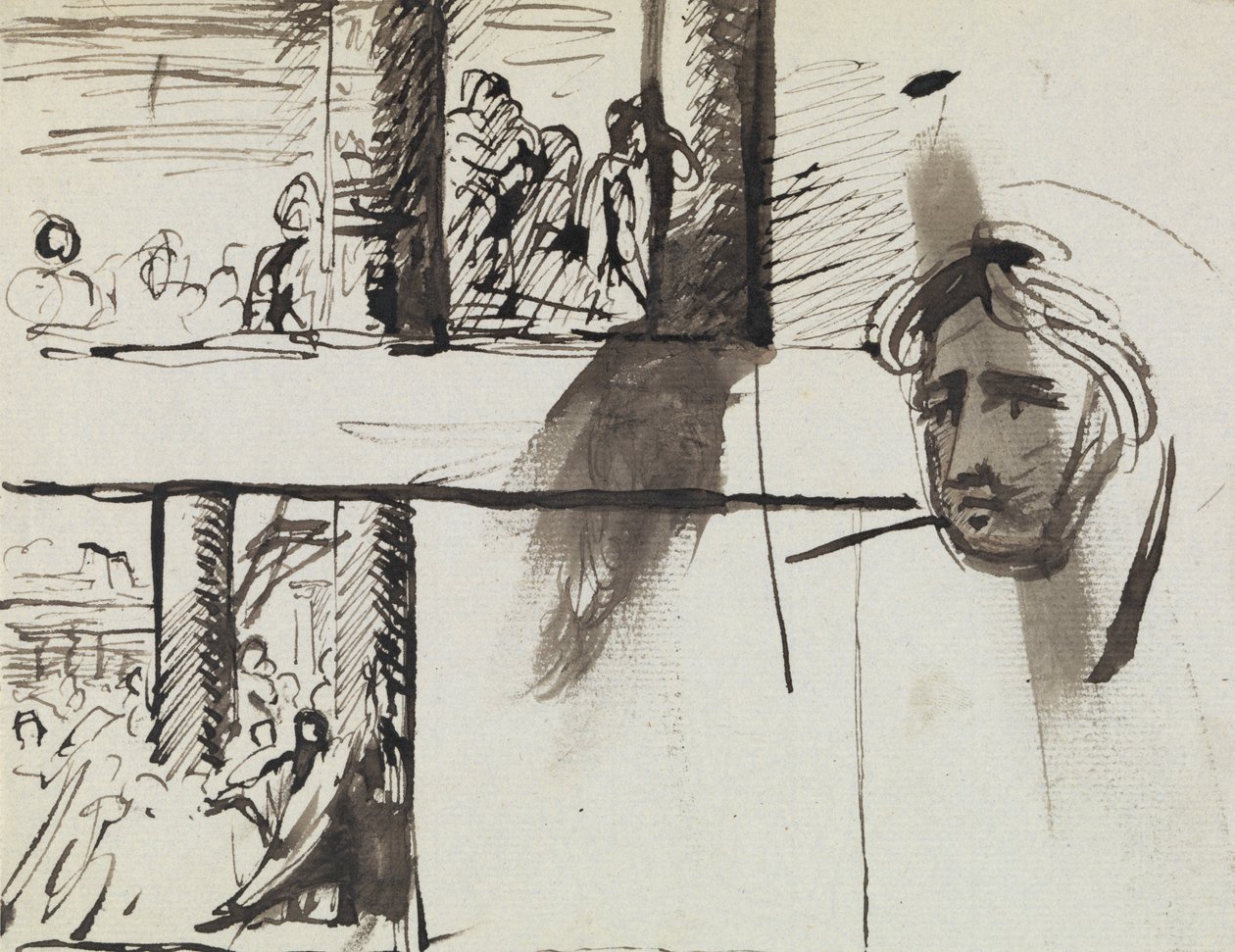 Study of a Group of Figures and a Study of a Man