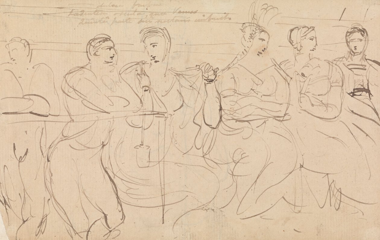 Study of a Group of People Talking by Benjamin Robert Haydon