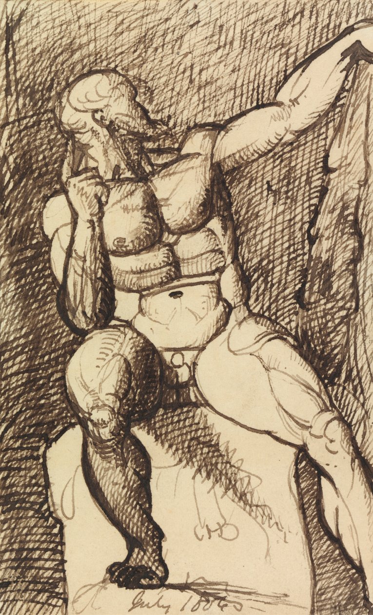 Study of a Seated Male Nude by Benjamin Robert Haydon